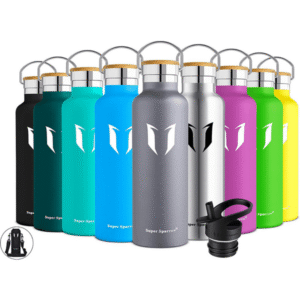 Super Sparrow Botella de nordic walking agua aislada al vacío de acero inoxidable, diseño de pared doble, boca estándar - 350ml / 500ml / 620ml / 750ml / 1L - sin bpa Botellas - para correr, gimnasio, yoga, ciclismo