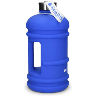 Navaris Botella Deportiva XXL - Bidón de Agua sin BPA - Cantimplora con Tapa y asa - Garrafa Grande de 2.2 litros para Fitness Ciclismo Senderismo