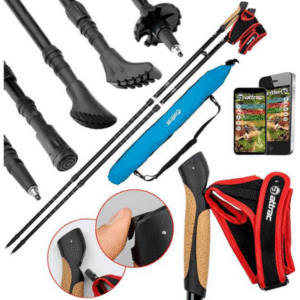 ATTRAC - Bastones Marcha nórdica con Sistema telescópico - Empuñadura en Corcho