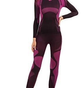 Sesto Senso® Conjunto Térmico Mujer Ropa Interior Térmica de Manga Larga Camisa y Calzoncillos Largos Pantalones Leggins Termo Activo Set (L, Rosa)