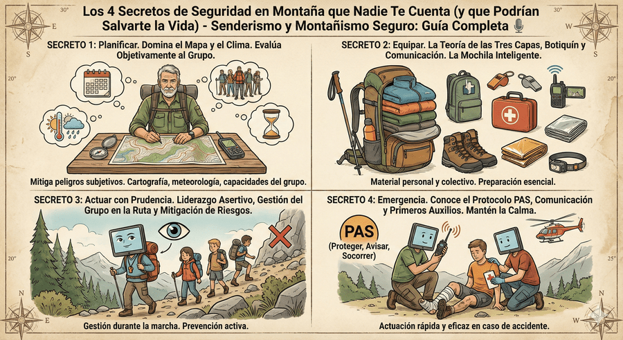 seguridad cuando vas de senderismo por la montaña